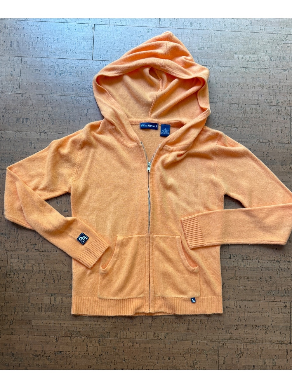 Blue Asphalt Girls Small Peach Zip Hoodie Sweater Y2K 2000s Soft Knit